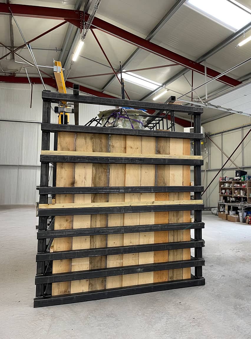 Taporo, transport sculpture fontaine monumentale pour Didier Marcel.